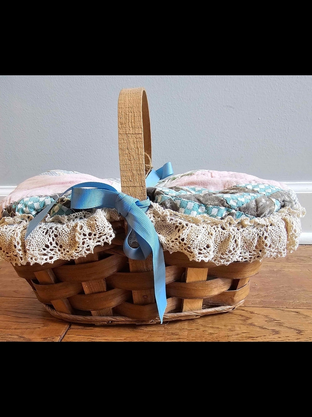 Unique Basket With Quilted Cover